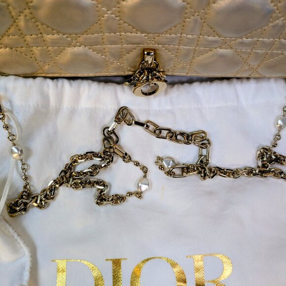 Dior “My Dior” Metallic Gold Cannage Lambskin Embroidered Mini Bag - Picture 15 of 15